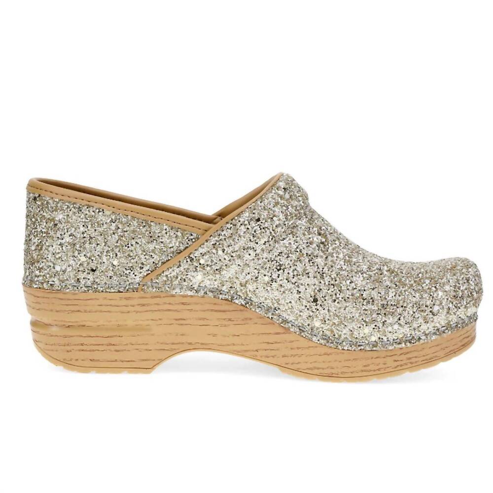 NEW DANSKO women’s professional glitter clogs in champagne